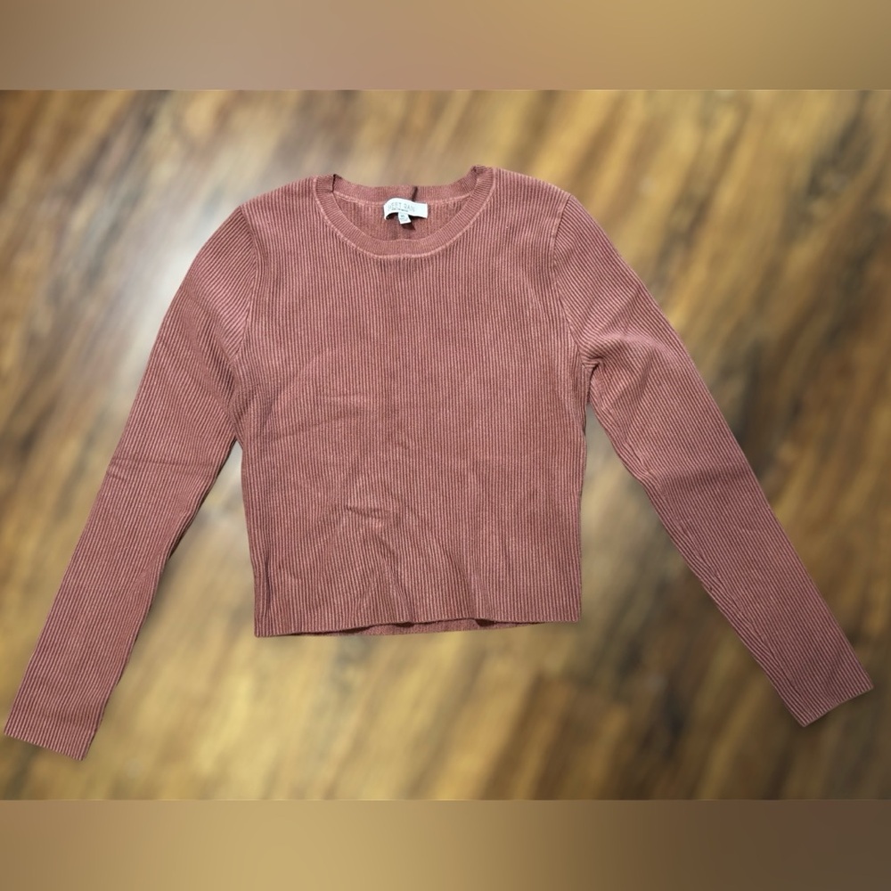 Sweet Rain Ribbed Knit Top | Rust Color | Size XL - Picture 2 of 5
